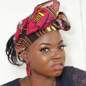 African Dashiki Head Wrap & Matching Small Earring
